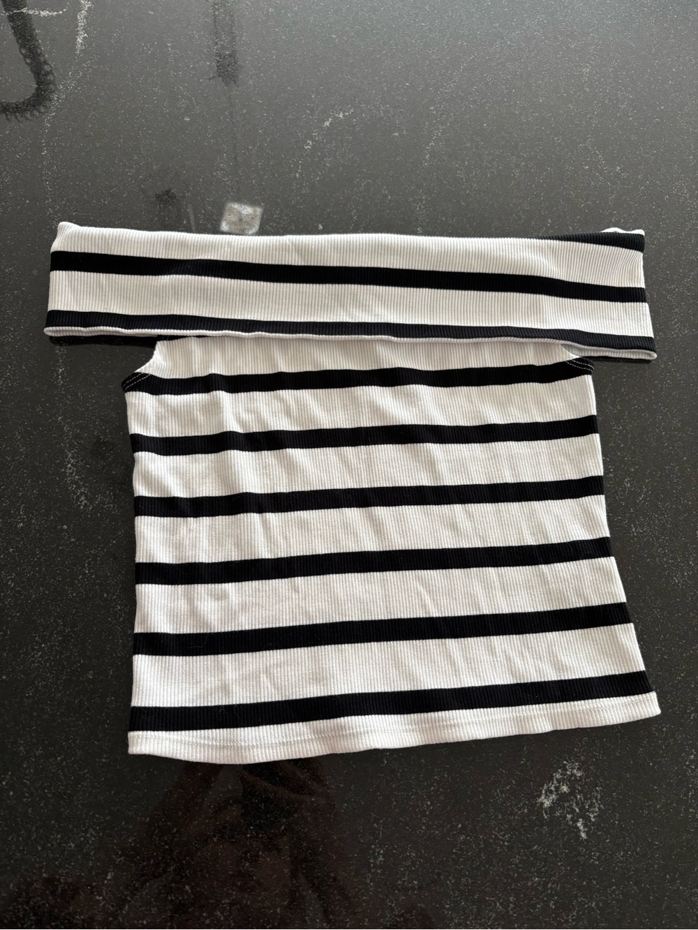 Dynamite Black and White Striped Top